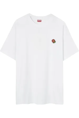 Kenzo Tops, Heren, Wit, S, Katoen, Geborduurd Pop Shirt
