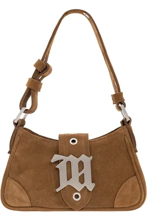 MISBHV Tassen, Dames, Bruin, ONE Size, Suède, Schoudertas met logo