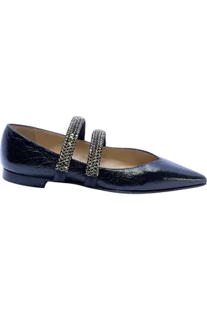 Prosperine Schoenen, Dames, Zwart, 37 EU, Leren Ballerina Schoenen met Dubbele Band