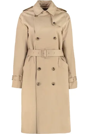A.P.C. Mantels, Dames, , M, Katoen, Klassieke Trenchcoat met Stijlvolle Details