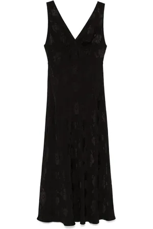 RIXO London Kleedjes, Dames, Zwart, S, Zwarte Gerimpelde Jurk met Bewust Label