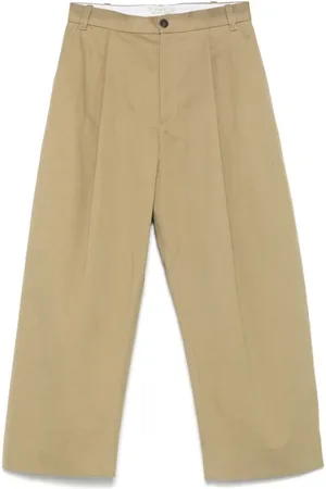 STUDIO NICHOLSON Broeken, Heren, Bruin, M, Beige Broek met Riem en Zakken