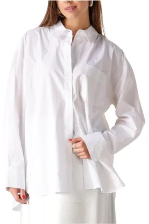 Gestuz Blouses & Shirts, Dames, Wit, XS, Katoen, Witte Katoenen Blouse Noellegz Shirt