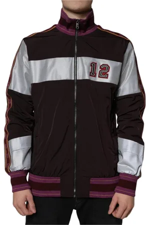 Dolce & Gabbana Jassen, Heren, Veelkleurig, L, Polyester, Bomberjack met Logo Details Polyester