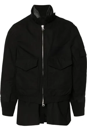 SACAI Jassen, Heren, Zwart, L, Katoen, Zwarte Ripstop Laagjesjas