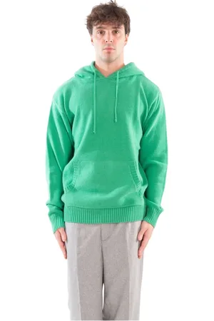 Seven Gauge Sweatshirts & Hoodies, Heren, Groen, M, Wol, Capuchon Lamswol Trui