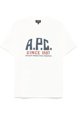 A.P.C. Tops, Heren, Wit, S, Witte Ronde Hals Korte Mouwen T-shirt