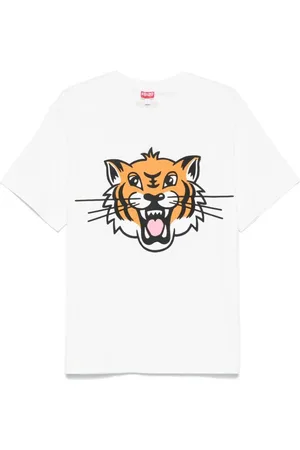 Kenzo Tops, Heren, Wit, L, Wit Crew Neck Unisex T-shirt