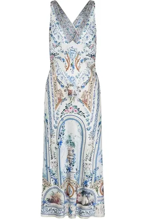 Camilla Kleedjes, Dames, Veelkleurig, S, Elegante Zijden Slip Jurk