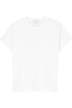 STUDIO NICHOLSON Tops, Dames, Wit, M, Katoen, Witte Katoenen Crew Neck T-shirt