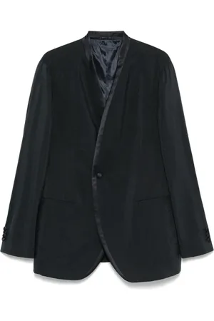 Giorgio Armani Jassen, Heren, Blauw, M, Navy Dubbel-Breasted Jas