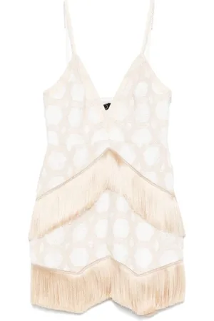 PATBO Kleedjes, Dames, , M, Franje Detail Spaghetti Band Jurk