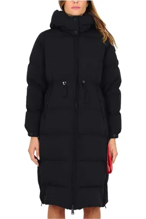 afterlabel Mantels, Dames, Zwart, M, Polyester, Lange gewatteerde winterjas zwart