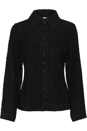 Karen by Simonsen Truien, Dames, Grijs, L, Polyester, Meteoriet Cardigan Blouse Kbtekla Stijl