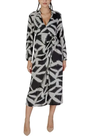 JACQUELINE DE YONG Kleedjes, Dames, Zwart, XS, Polyester, Lange Jurk Herfst/Winter Collectie