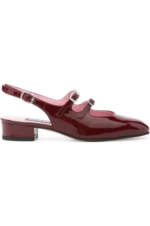 Carel Schoenen, Dames, Rood, 40 EU, Leer, Rode Leren Slingback Schoenen