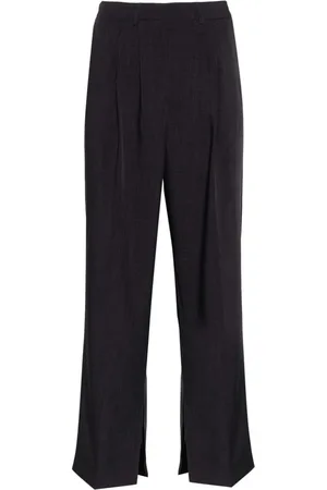 Herskind Broeken, Dames, Blauw, S, Leer, Midnight Chambray Geplooide Broek