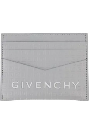 Givenchy Accessoires, Heren, Grijs, ONE Size, Leer, Leren Kaarthouder met 4G-print