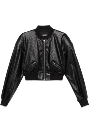 ROTATE Jassen, Dames, Zwart, M, Gevlochten Imitatieleren Jas
