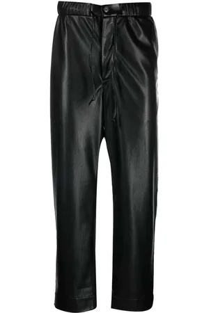 Nanushka Broeken, Heren, Zwart, M, Polyester, Zwarte Trekkoordbroek Mode