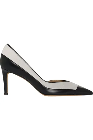 Kiton Schoenen, Dames, Wit, 37 EU, Katoen, Leren pumps met inzetstukken