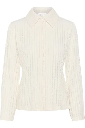 Karen by Simonsen Truien, Dames, , 2Xl, Polyester, Egret Cardigan Blouse Kbtekla Stijl