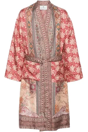 Etro Nachtkleding & Lounge, Heren, Veelkleurig, M, Donkeroranje bovenkleding met tailleband