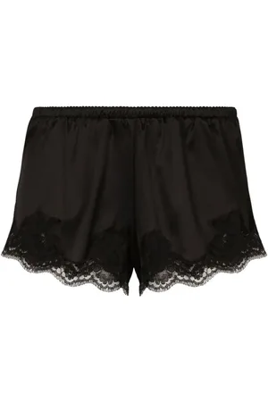 Dolce & Gabbana Nachtkleding & Lounge, Dames, Zwart, S, Satijn, Zwart Kant Satijnen Ondergoed