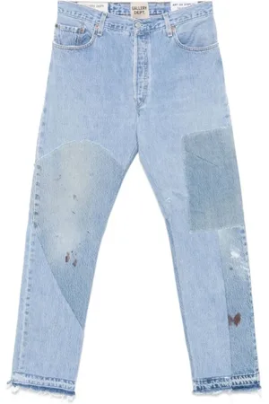 GALLERY DEPT. Jeans, Heren, Blauw, W34, Denim, Lichtblauwe Denim Jeans met Whiskering