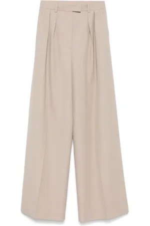 ANINE BING Broeken, Dames, , XS, Taupe Broek met Voorknoop