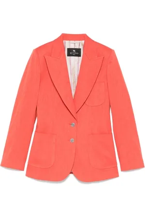 Etro Jassen, Dames, Oranje, S, Katoen, Paisley Jacquard Blazer Oranje