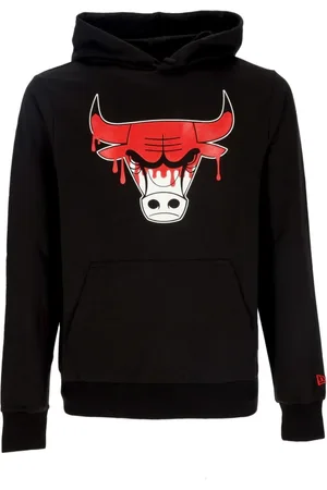New Era Sweatshirts & Hoodies, Heren, Zwart, L, Katoen, Chicago Bulls Lichtgewicht Hoodie Zwart/Rood