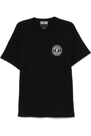 VERSACE Tops, Heren, Zwart, M, Zwart Crew Neck T-shirt