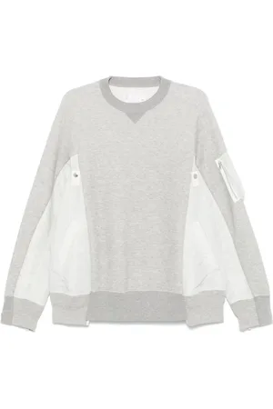 SACAI Sweatshirts & Hoodies, Heren, Grijs, L, Grijze Sweater met ritszak