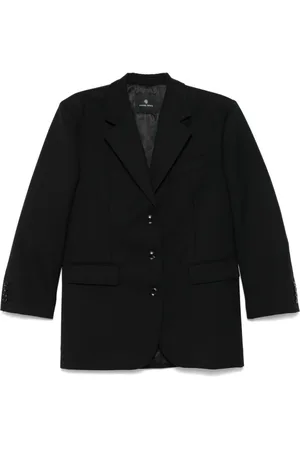 ANINE BING Jassen, Dames, Zwart, S, Zwarte textuurjas met knoopsluiting