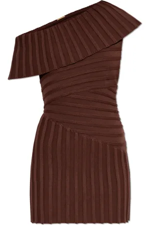 Cult Gaia Kleedjes, Dames, Bruin, M, Katoen, Jurk Oceane