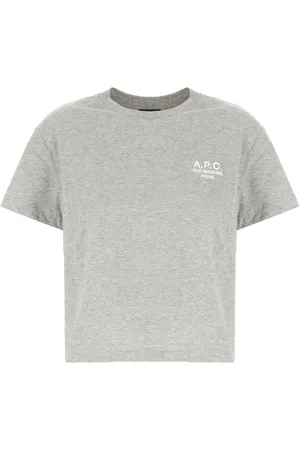 A.P.C. Tops, Dames, Grijs, M, Katoen, Casual Katoenen T-Shirt