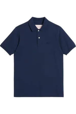 VALENTINO Tops, Heren, Blauw, M, Klassieke Polo Shirt