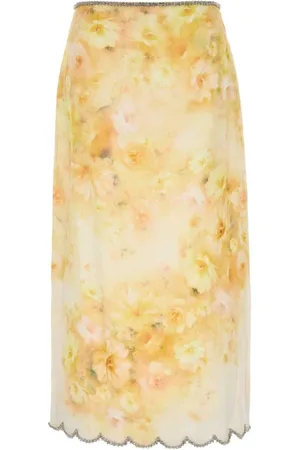 ZIMMERMANN Rokken, Dames, Veelkleurig, M, Linnen, Linnen Crush Rok