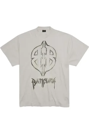 Balenciaga Tops, Heren, Wit, S, Katoen, Katoenen Logo T-Shirt