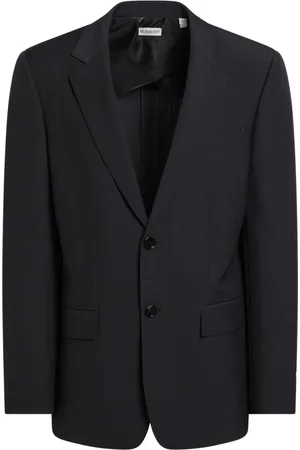 Burberry Jassen, Heren, Blauw, M, Wol, Single-Breasted Jas