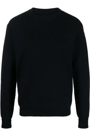 Jil Sander Truien, Heren, Blauw, L, Wol, Midnight wollen trui