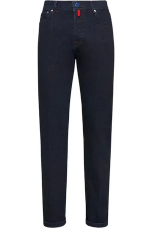 Kiton Jeans, Heren, Blauw, W30, Katoen, Slim Fit Donkerblauwe Katoenen Jeans