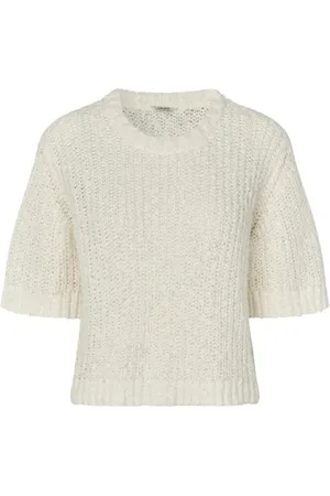 mbyM Tops, Dames, Wit, M, Katoen, Gebreid Shirt Juana