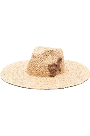 Ruslan Baginskiy Accessoires, Dames, , XS, Stro Wide Brim Hat met Logo