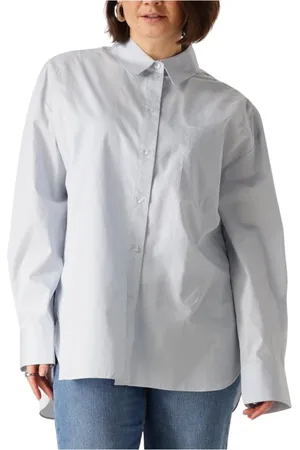 Gestuz Blouses & Shirts, Dames, Blauw, M, Katoen, Blauwe Katoenen Blouse Noellegz Shirt