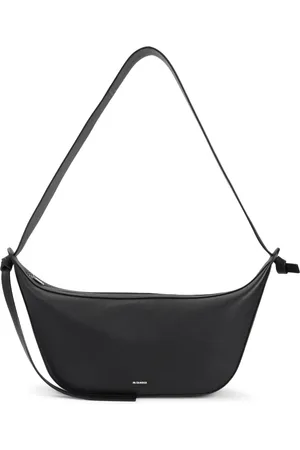 Jil Sander Tassen, Heren, Zwart, ONE Size, Leer, Zwarte leren handtas