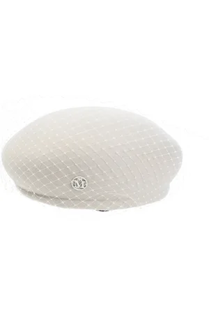 Le Mont St Michel Accessoires, Dames, Wit, S, Wol, Chique Nude Neutrals Wollen Hoed