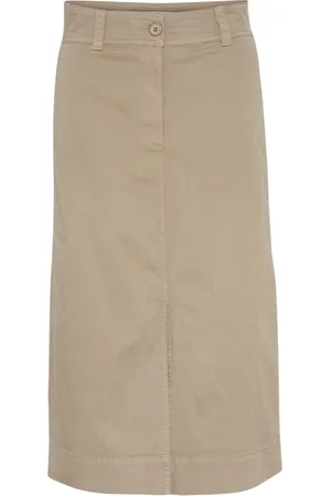 Part Two Rokken, Dames, , S, Katoen, Desert Taupe A-lijn Rok