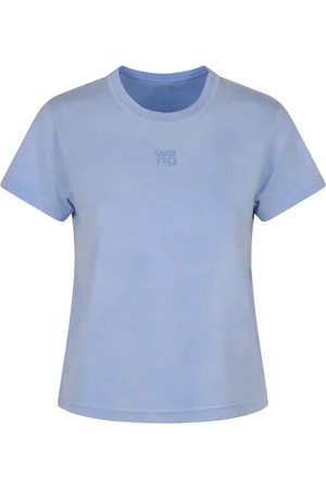 Alexander Wang Tops, Dames, Blauw, L, Essentiële Logo T-shirts